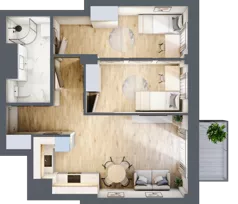 3 pokoje, mieszkanie 51,30 m², piętro 1, oferta nr 9, Osiedle Słoneczna, Marki, ul. Słoneczna / Promienna
