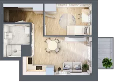 2 pokoje, mieszkanie 33,71 m², piętro 1, oferta nr 12, Osiedle Słoneczna, Marki, ul. Słoneczna / Promienna