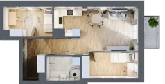 3 pokoje, mieszkanie 49,68 m², piętro 7, oferta nr 61, Osiedle Słoneczna, Marki, ul. Słoneczna / Promienna