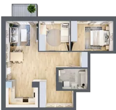 3 pokoje, mieszkanie 68,70 m², piętro 1, oferta nr G27, Osiedle Natura Life - Etap II, Łomianki, ul. Wiślana