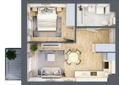 2 pokoje, mieszkanie 37,53 m², piętro 3, oferta nr H58, Osiedle Natura Life - Etap II, Łomianki, ul. Wiślana
