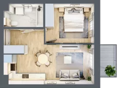 2 pokoje, mieszkanie 37,77 m², piętro 2, oferta nr H43, Osiedle Natura Life - Etap II, Łomianki, ul. Wiślana