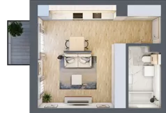 1 pokój, mieszkanie 35,58 m², piętro 1, oferta nr I24, Osiedle Natura Life - Etap II, Łomianki, ul. Wiślana