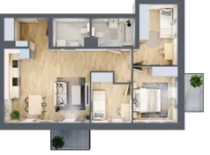 4 pokoje, mieszkanie 70,11 m², piętro 1, oferta nr J22, Osiedle Natura Life - Etap II, Łomianki, ul. Wiślana