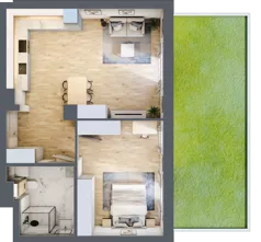 2 pokoje, mieszkanie 60,66 m², parter, oferta nr K1, Osiedle Natura Life - Etap II, Łomianki, ul. Wiślana
