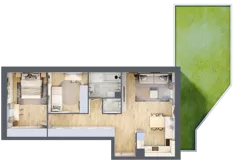 3 pokoje, mieszkanie 65,31 m², parter, oferta nr 3, Zalesie, Ignatki-Osiedle, ul. Leśna
