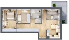 3 pokoje, mieszkanie 65,31 m², piętro 1, oferta nr 7, Zalesie, Ignatki-Osiedle, ul. Leśna