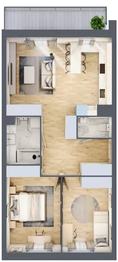 3 pokoje, mieszkanie 63,85 m², piętro 1, oferta nr 14, Zalesie, Ignatki-Osiedle, ul. Leśna