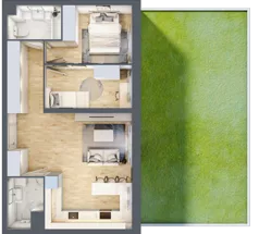 3 pokoje, mieszkanie 58,37 m², parter, oferta nr 50, Zalesie, Ignatki-Osiedle, ul. Leśna