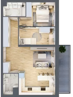 3 pokoje, mieszkanie 58,37 m², piętro 1, oferta nr 54, Zalesie, Ignatki-Osiedle, ul. Leśna