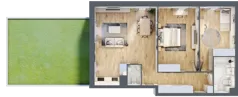 3 pokoje, mieszkanie 77,13 m², parter, oferta nr B3/2, Huzar B3, Białystok, Bacieczki, ul. Hugona Kołłątaja / kpt. Kazimierza Kamieńskiego