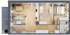 3 pokoje, mieszkanie 66,46 m², piętro 4, oferta nr B3/23, Huzar B3, Białystok, Bacieczki, ul. Hugona Kołłątaja / kpt. Kazimierza Kamieńskiego