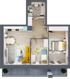 3 pokoje, mieszkanie 55,24 m², piętro 2, oferta nr 36, Apart Warszawska, Białystok, Piasta II, ul. Warszawska/ Piastowska