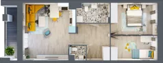 3 pokoje, mieszkanie 58,19 m², piętro 2, oferta nr 38, Apart Warszawska, Białystok, Piasta II, ul. Warszawska/ Piastowska