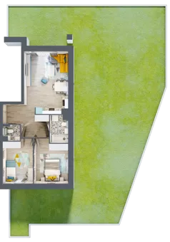 3 pokoje, mieszkanie 57,29 m², piętro 1, oferta nr 6, Apart Warszawska, Białystok, Piasta II, ul. Warszawska/ Piastowska