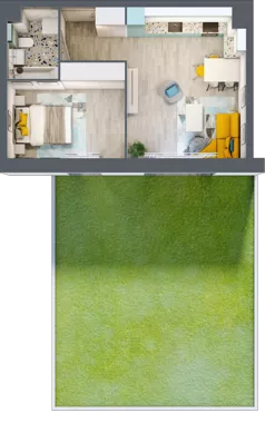 2 pokoje, mieszkanie 39,72 m², piętro 1, oferta nr 7, Apart Warszawska, Białystok, Piasta II, ul. Warszawska/ Piastowska