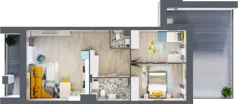 3 pokoje, mieszkanie 60,27 m², piętro 1, oferta nr 1, Apart Warszawska, Białystok, Piasta II, ul. Warszawska/ Piastowska