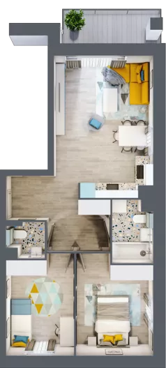 3 pokoje, mieszkanie 57,29 m², piętro 3, oferta nr 20, Apart Warszawska, Białystok, Piasta II, ul. Warszawska/ Piastowska
