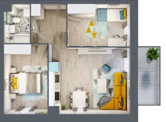 3 pokoje, mieszkanie 51,57 m², piętro 2, oferta nr 62, Apart Warszawska, Białystok, Piasta II, ul. Warszawska/ Piastowska