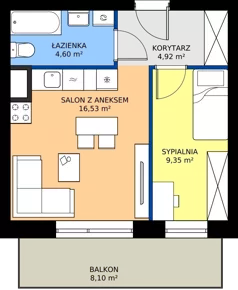 2 pokoje, mieszkanie 35,40 m², parter, oferta nr 57, Urok Jagienki bud B1, Białystok, Sienkiewicza, ul. Jagienki/ Chmielna