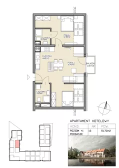 3 pokoje, apartament 51,72 m², piętro 1, oferta nr 13, Apartamenty Zdrój, Supraśl, ul. Stanisława Konarskiego