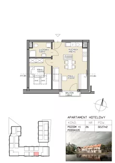 2 pokoje, apartament 32,27 m², piętro 1, oferta nr 26, Apartamenty Zdrój, Supraśl, ul. Stanisława Konarskiego