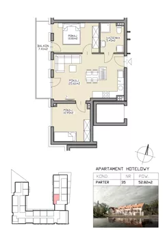 3 pokoje, apartament 52,82 m², parter, oferta nr 35, Apartamenty Zdrój, Supraśl, ul. Stanisława Konarskiego