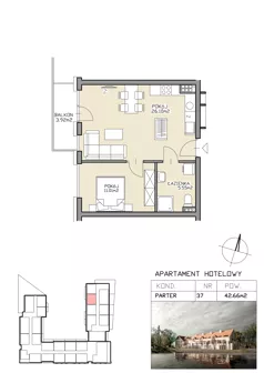 2 pokoje, apartament 42,66 m², parter, oferta nr 37, Apartamenty Zdrój, Supraśl, ul. Stanisława Konarskiego