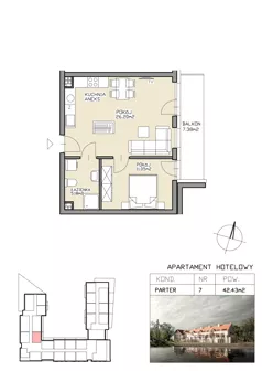 2 pokoje, apartament 42,43 m², parter, oferta nr 7, Apartamenty Zdrój, Supraśl, ul. Stanisława Konarskiego