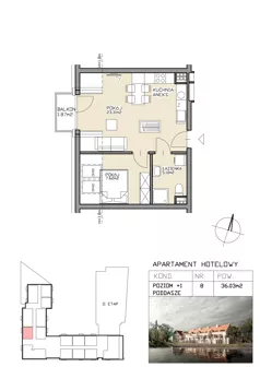 2 pokoje, apartament 36,03 m², piętro 1, oferta nr 8, Apartamenty Zdrój, Supraśl, ul. Stanisława Konarskiego