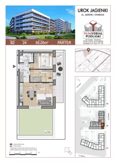 3 pokoje, mieszkanie 55,05 m², piętro 1, oferta nr 29, Urok Jagienki bud B2, Białystok, Sienkiewicza, ul. Jagienki/ Chmielna