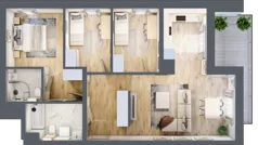 4 pokoje, mieszkanie 81,74 m², piętro 1, oferta nr C6, Enklawa Natury, Łódź, Polesie, Lublinek-Pienista, ul. Pienista 80