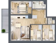 4 pokoje, mieszkanie 68,47 m², piętro 2, oferta nr C13, Enklawa Natury, Łódź, Polesie, Lublinek-Pienista, ul. Pienista 80
