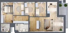 5 pokoi, mieszkanie 98,29 m², piętro 3, oferta nr C18, Enklawa Natury, Łódź, Polesie, Lublinek-Pienista, ul. Pienista 80