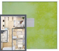 3 pokoje, mieszkanie 56,88 m², parter, oferta nr D6, Enklawa Natury, Łódź, Polesie, Lublinek-Pienista, ul. Pienista 80