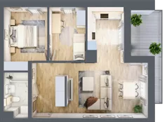 3 pokoje, mieszkanie 61,96 m², piętro 1, oferta nr D50, Enklawa Natury, Łódź, Polesie, Lublinek-Pienista, ul. Pienista 80
