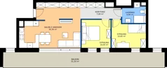 3 pokoje, mieszkanie 63,00 m², piętro 1, oferta nr E43, Enklawa Natury etap II, Łódź, Polesie, Lublinek-Pienista, ul. Pienista 80