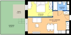 2 pokoje, mieszkanie 42,04 m², parter, oferta nr E39, Enklawa Natury etap II, Łódź, Polesie, Lublinek-Pienista, ul. Pienista 80