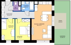 3 pokoje, mieszkanie 66,30 m², parter, oferta nr E6, Enklawa Natury etap II, Łódź, Polesie, Lublinek-Pienista, ul. Pienista 80