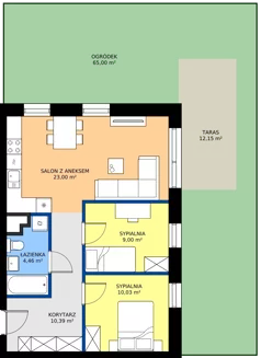 3 pokoje, mieszkanie 56,88 m², parter, oferta nr E5, Enklawa Natury etap II, Łódź, Polesie, Lublinek-Pienista, ul. Pienista 80
