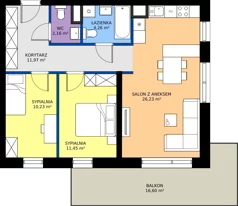 3 pokoje, mieszkanie 66,30 m², piętro 1, oferta nr E14, Enklawa Natury etap II, Łódź, Polesie, Lublinek-Pienista, ul. Pienista 80
