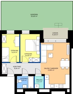 3 pokoje, mieszkanie 57,57 m², parter, oferta nr E41, Enklawa Natury etap II, Łódź, Polesie, Lublinek-Pienista, ul. Pienista 80