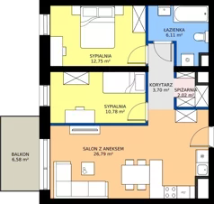 3 pokoje, mieszkanie 62,15 m², piętro 4, oferta nr E69, Enklawa Natury etap II, Łódź, Polesie, Lublinek-Pienista, ul. Pienista 80