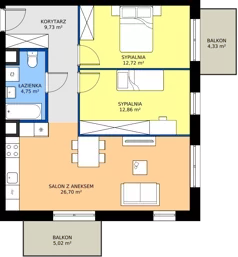 3 pokoje, mieszkanie 66,76 m², piętro 1, oferta nr C3-090, Osiedle Mozaika, Kraków, Prądnik Biały, ul. Pękowicka
