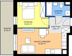 2 pokoje, mieszkanie 34,86 m², piętro 2, oferta nr C3-053, Osiedle Mozaika, Kraków, Prądnik Biały, ul. Pękowicka