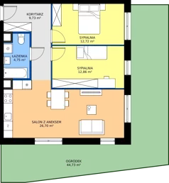3 pokoje, mieszkanie 66,76 m², parter, oferta nr C3-078, Osiedle Mozaika, Kraków, Prądnik Biały, ul. Pękowicka