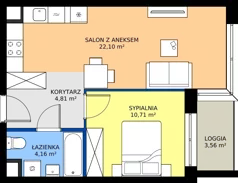2 pokoje, mieszkanie 41,78 m², piętro 2, oferta nr C3-048, Osiedle Mozaika, Kraków, Prądnik Biały, ul. Pękowicka
