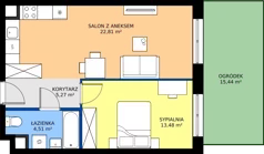 2 pokoje, mieszkanie 46,07 m², parter, oferta nr C3-075, Osiedle Mozaika, Kraków, Prądnik Biały, ul. Pękowicka