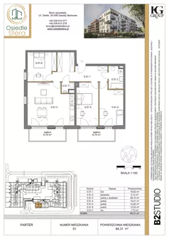 4 pokoje, mieszkanie 94,31 m², parter, oferta nr 51, Osiedle Sfera - Etap II, Dawidy Bankowe, ul. Oleńki 14