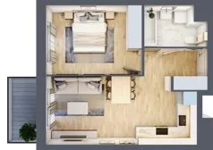 2 pokoje, mieszkanie 40,88 m², piętro 3, oferta nr B/48, Dworzysko Park, Rzeszów, Przybyszówka, ul. Technologiczna